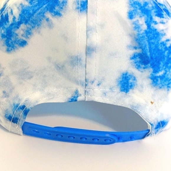 DISNEY'S MICKEY MOUSE DENIM BLUE WHITE TIE DYED SNAPBACK CAP SIZE OS NWT - Picture 5 of 8